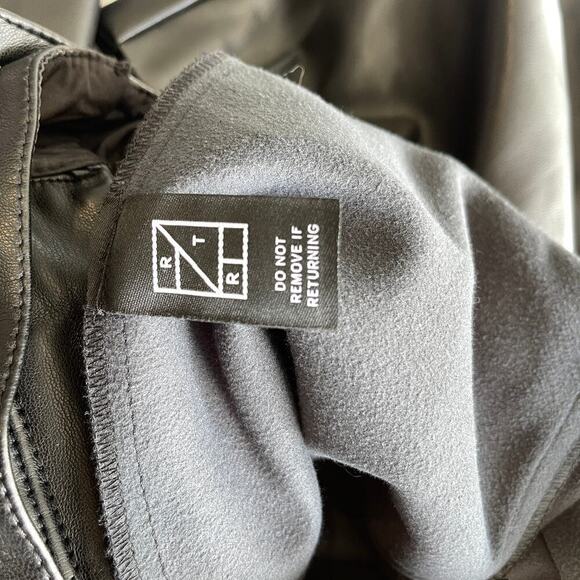 Peter Som x RTR Black Faux Leather Tie Waist Pants Size 14 - Picture 8 of 8